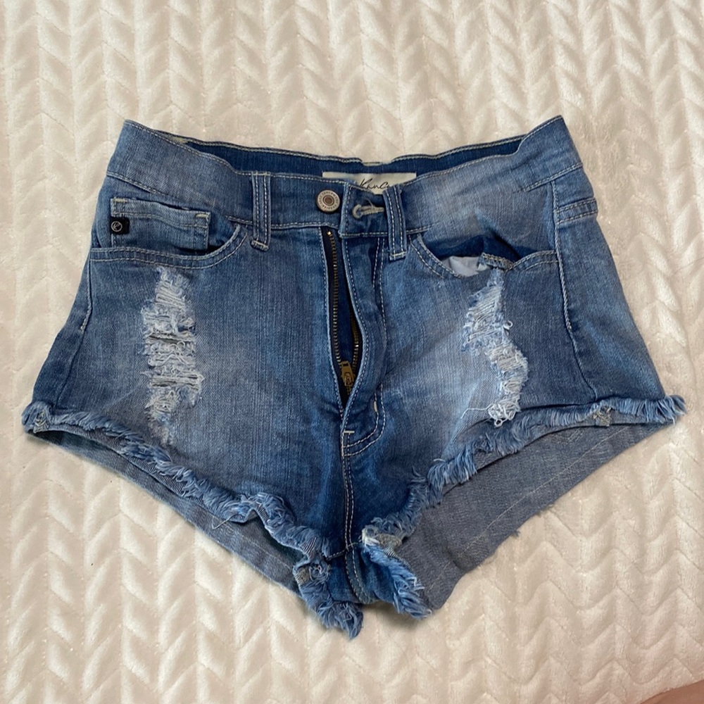 Kancan Small High Waisted Denim Shorts